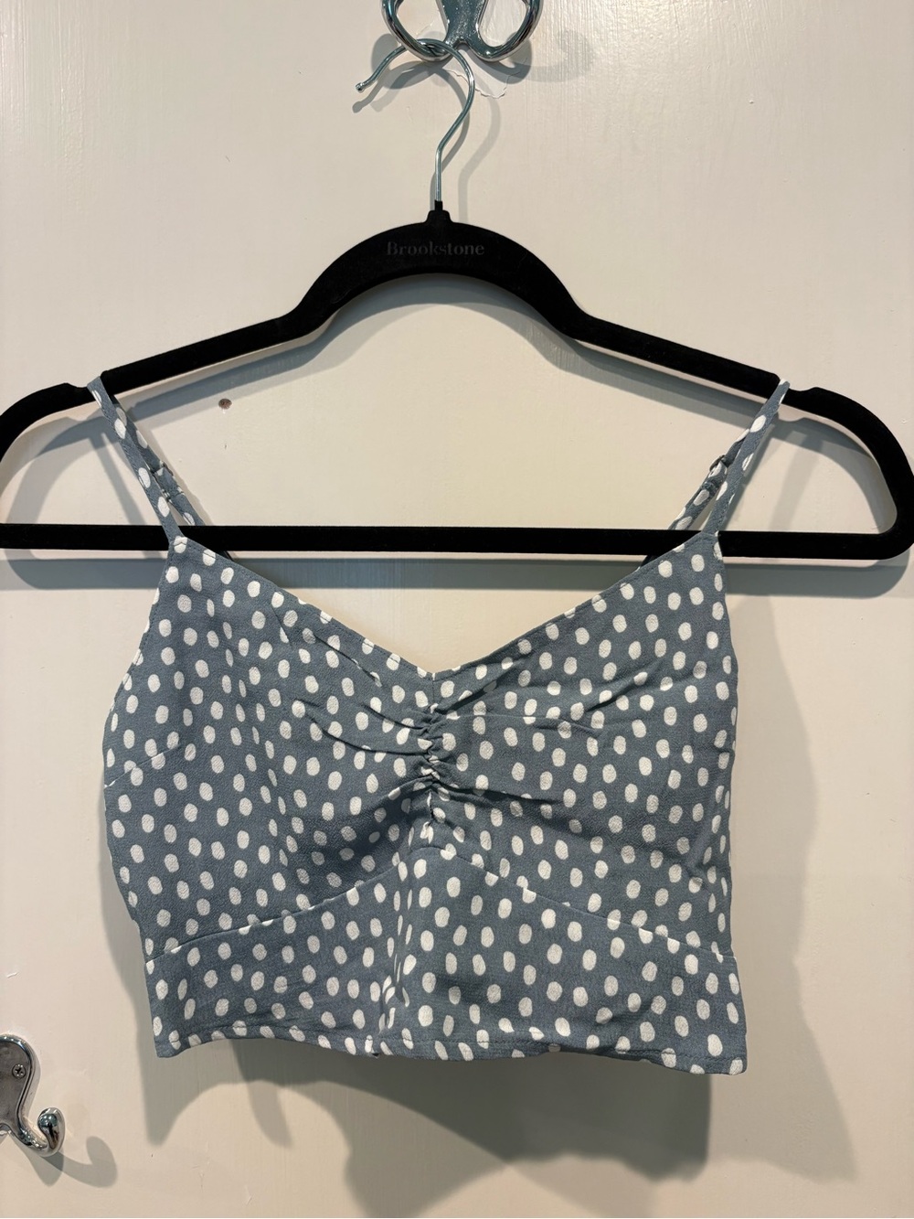 Abercrombie & Fitch Polka Dot Twist-Front Crop Top - Blue